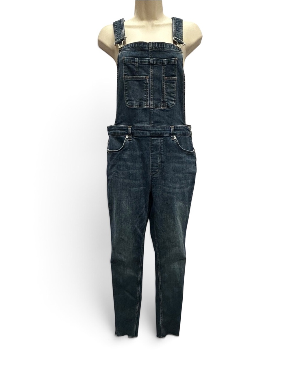 Free People Denim Overalls Women 30 Jeans Bib Medium Wash